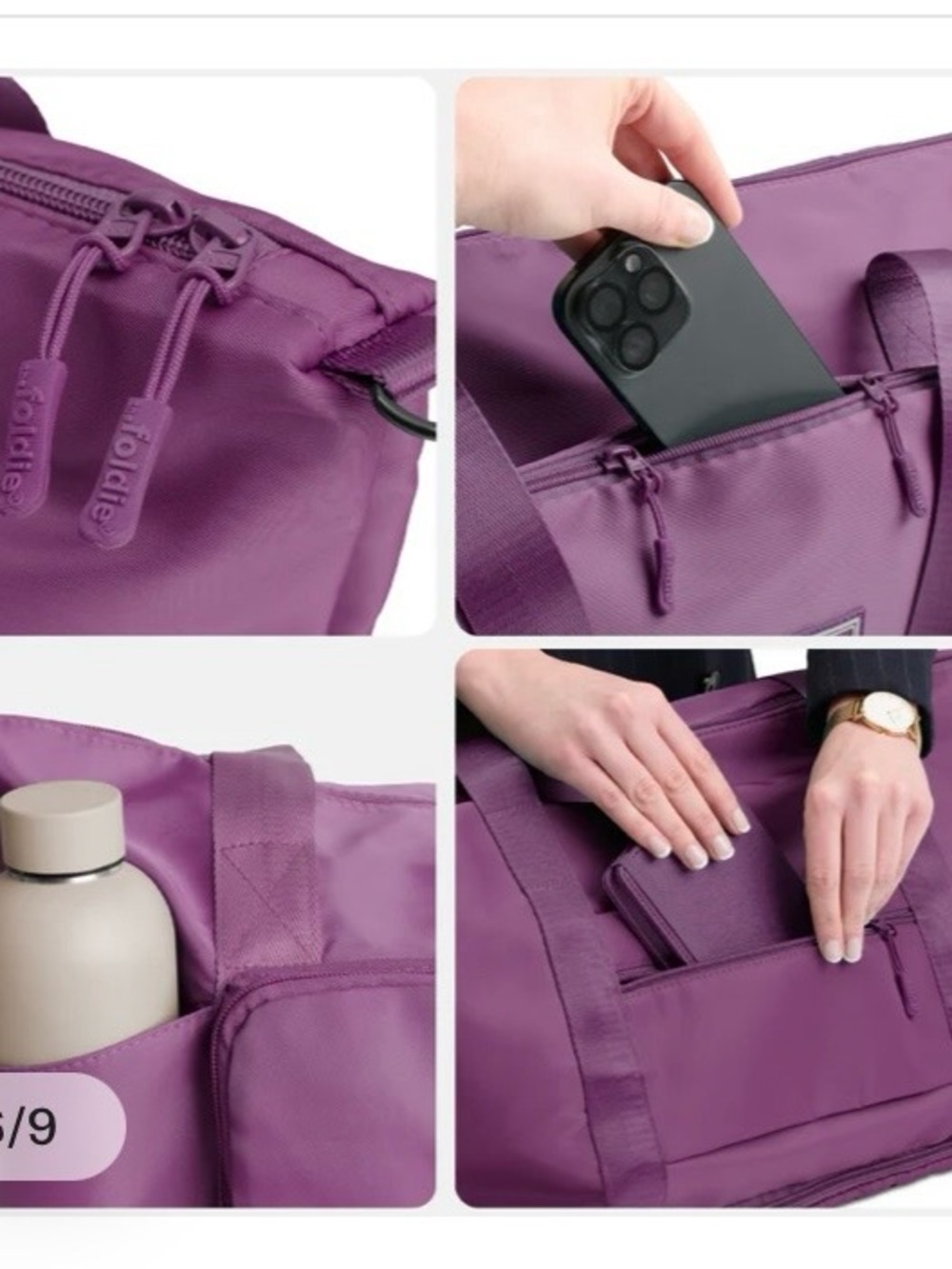 The Foldie Purple Travel Bag New - Picture 4 of 7